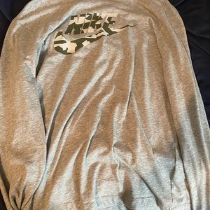 Selling long sleeve drift Nike gray and camo medium